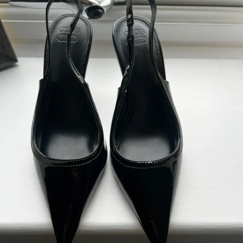 ASOS Black Patent Slingback Heels - Picture 1 of 4